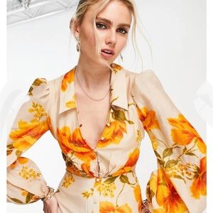 ASOS  Floral Print Cutout Maxi Dress